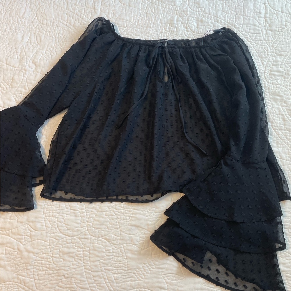 Forever 21 Long Sleeve Sheer Top